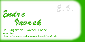 endre vavrek business card